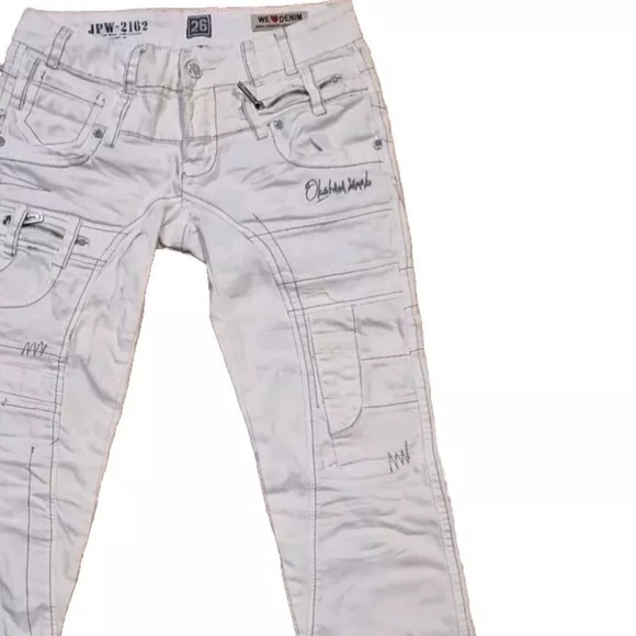 JAPRAG by Okishana Samoki white denim jeans size 26 NWOT - Picture 1 of 8